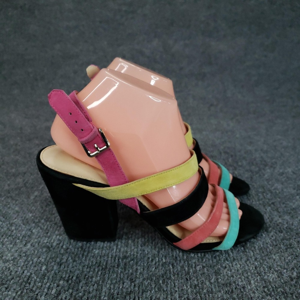 Botkier Shoes Womens‎ Size 8.5 Multicolor Strappy Leather Suede Block Heel